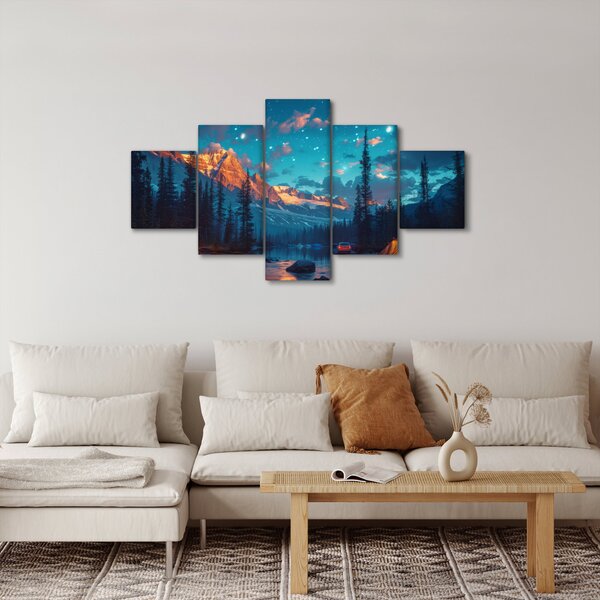 Obraz - Kempování v horách (125x70 cm)