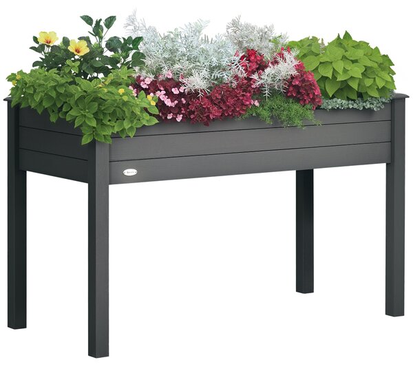 Vyvýšený zahradní záhon Outsunny rozměry 123L x 57W x 76H cm, obsahuje zavlažovací vložky + drenážní textilem, solidní jedlové dřevo | Aosom