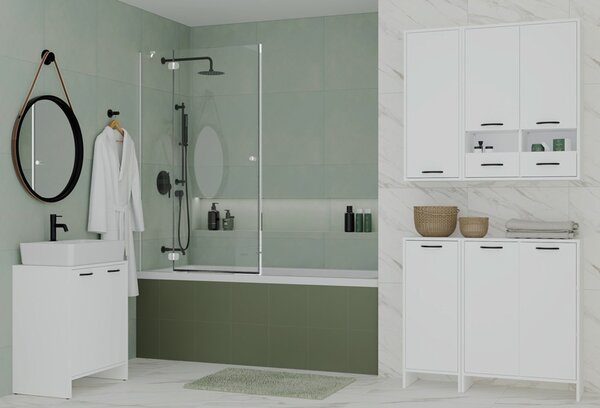 TP Living Horní závěsná koupelnová skříňka Nina 35 cm bílá