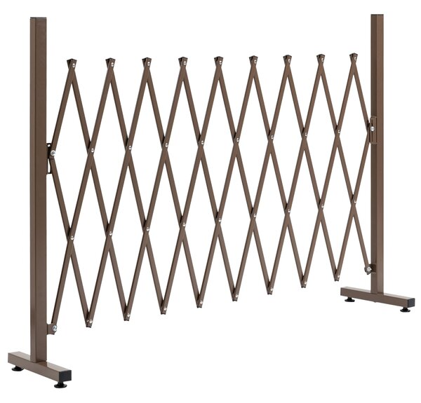 Outsunny Sklopná a Roztahovací Bezpečnostní Brána 250D x 31Š x 104V cm Hliník Metal Čokoládová | Aosom