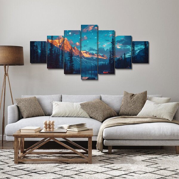 Obraz - Kempování v horách (210x100 cm)