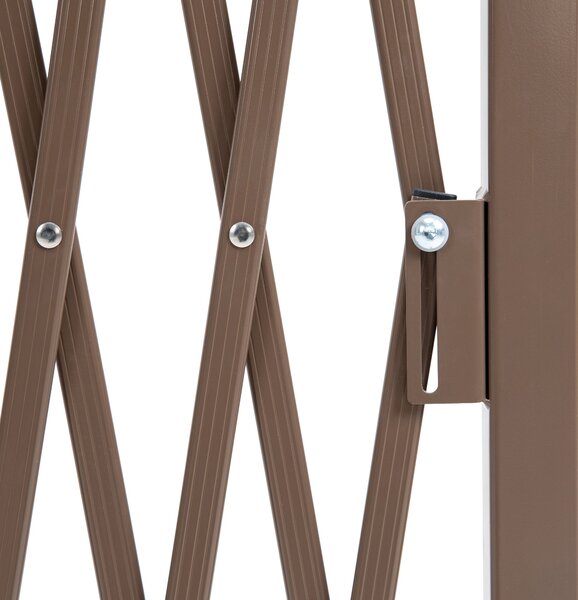 Outsunny Sklopná a Roztahovací Bezpečnostní Brána 250D x 31Š x 104V cm Hliník Metal Čokoládová | Aosom
