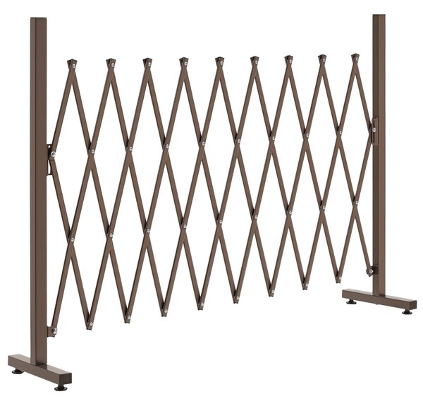 Outsunny Sklopná a Roztahovací Bezpečnostní Brána 250D x 31Š x 104V cm Hliník Metal Čokoládová | Aosom