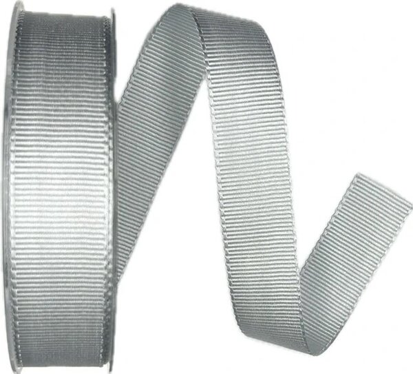Stuha rypsová ELEGANCE SILVER stříbrná 25mm x 20m A (8,- Kč/m)