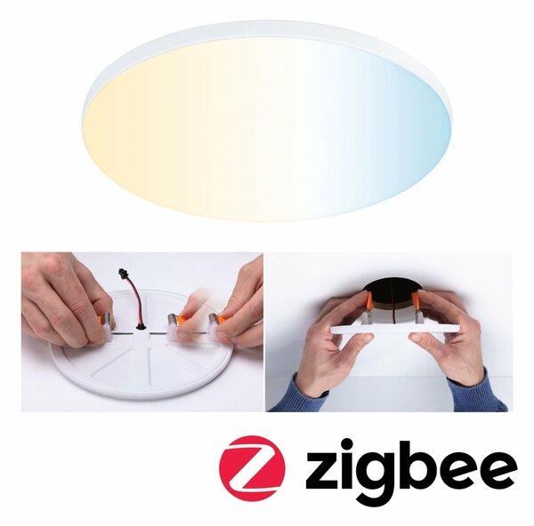 PAULMANN VariFit LED vestavné svítidlo Smart Home Zigbee Veluna Edge IP44 kruhové 160mm měnitelná bílá bílá stmívatelné