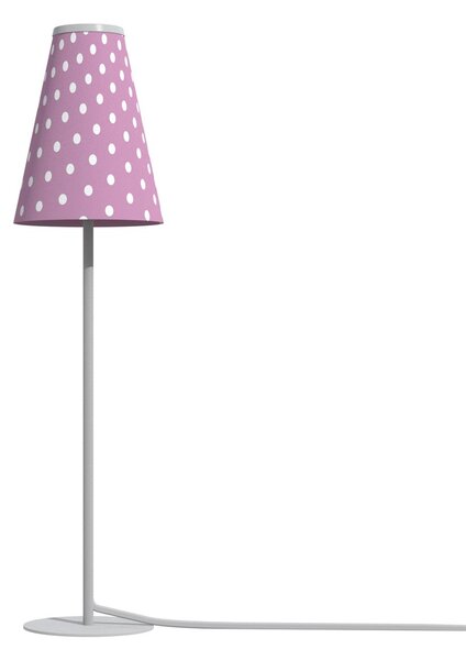 Stolní lampa Trifle, růžová/bílá s puntíky