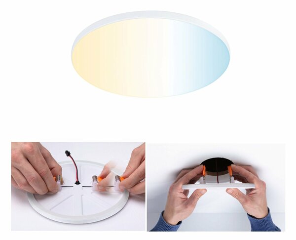 PAULMANN VariFit LED vestavné svítidlo Smart Home Zigbee Veluna Edge IP44 kruhové 160mm měnitelná bílá bílá stmívatelné