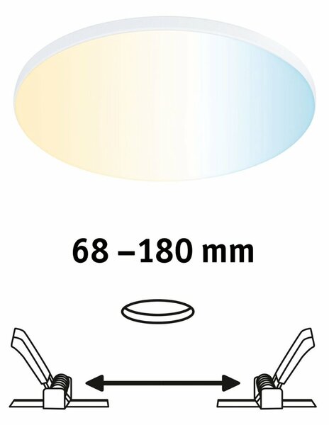 PAULMANN VariFit LED vestavné svítidlo Smart Home Zigbee Veluna Edge IP44 kruhové 160mm měnitelná bílá bílá stmívatelné