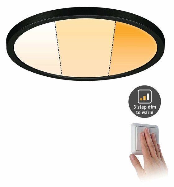 PAULMANN VariFit LED vestavné svítidlo Dim to Warm Areo IP44 kruhové 230mm 3 Step Dim to warm černá stmívatelné