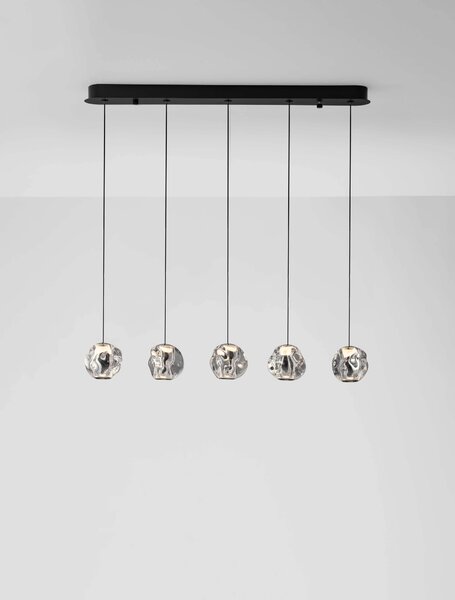 LED stmívatelný černý designový lustr Ifos 150