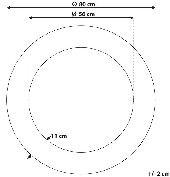 Zrcadlo CHANNAY 80 cm 80 cm Kov Zlatá