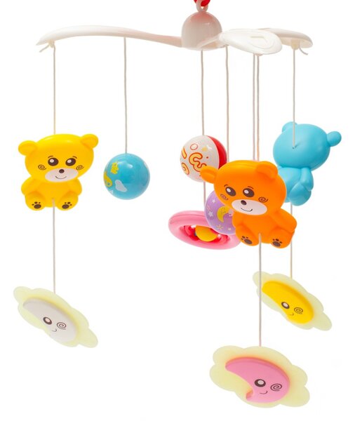Kolotoč nad postýlku se světelným projektorem Baby Mix červený