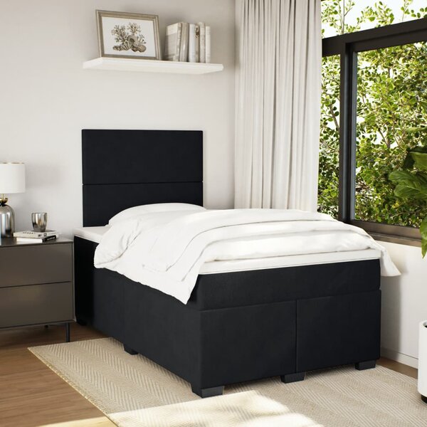 Box spring postel s matrací černá 120 x 190 cm samet 3290854