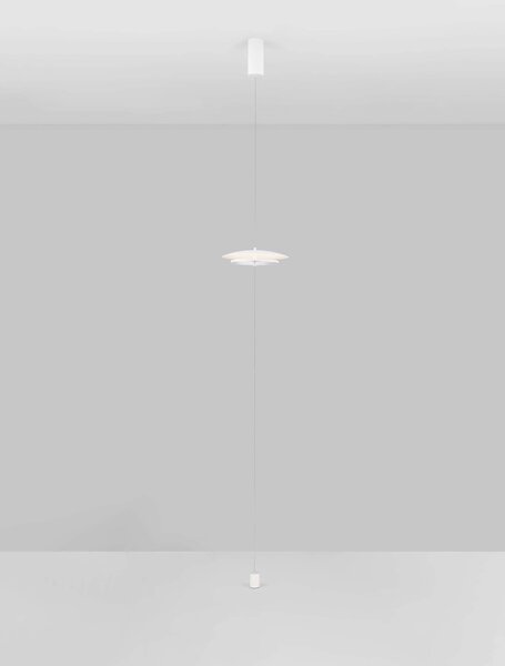 LED stmívatelná bílo-chromová stojací lampa Olos – 50 x 12 cm