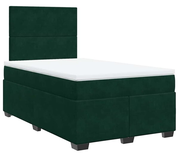 Box spring postel s matrací tmavě zelená 120x190 cm samet 3290855