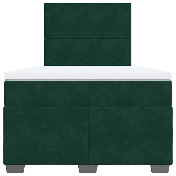 Box spring postel s matrací tmavě zelená 120x190 cm samet 3290855