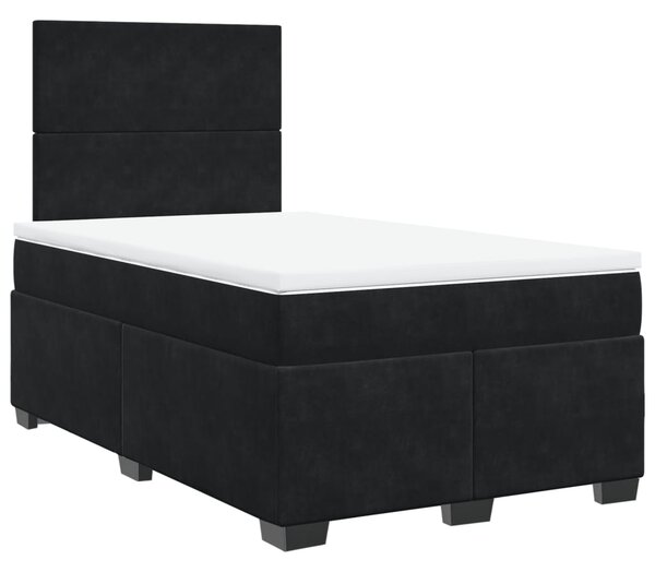 Box spring postel s matrací černá 120 x 190 cm samet 3290854