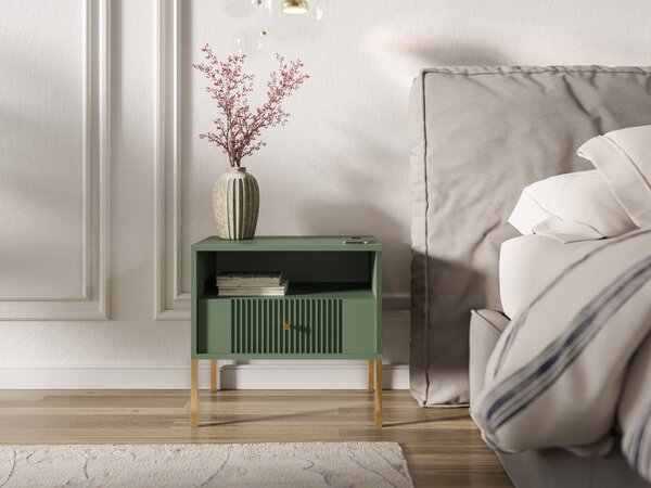 Vivaldi Noční stolek Iseo II 54 cm zelený