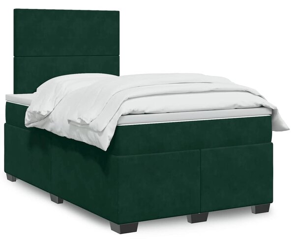 Box spring postel s matrací tmavě zelená 120x190 cm samet 3290855
