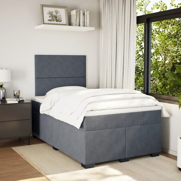 Box spring postel s matrací tmavě šedý 120x190 cm samet 3290853