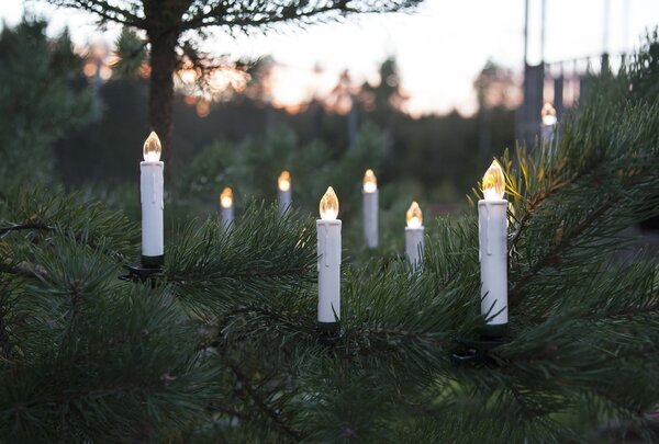 Bezdrátové LED svíčky na stromeček Outdoor – 10 ks (+ ovladač)