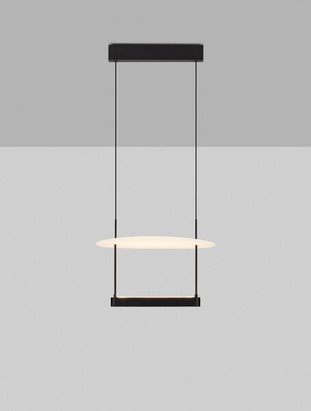 LED stmívatelný černo-bílý moderní lustr Diona – Černá