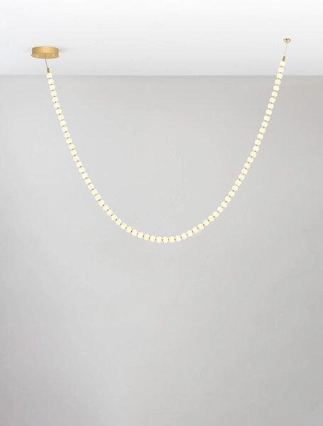 LED stmívatelný zlatá designový lustr Perla