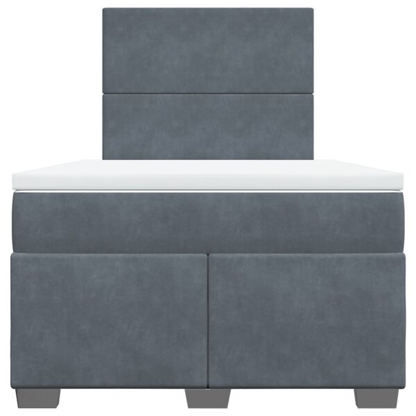 Box spring postel s matrací tmavě šedý 120x190 cm samet 3290853
