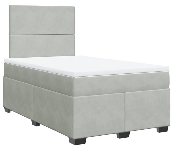 Box spring postel s matrací světle šedá 120 x 200 cm samet 3290876