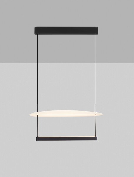 LED stmívatelný černo-bílý moderní lustr Diona 2 – Černá