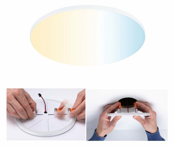 PAULMANN VariFit LED vestavné svítidlo Smart Home Zigbee Veluna Edge IP44 kruhové 200mm měnitelná bílá bílá stmívatelné