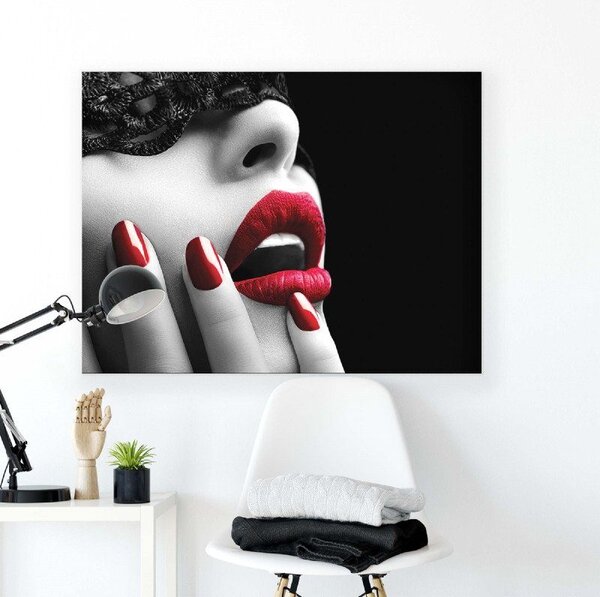 Obraz na plátně: Červené rty - 100x75 cm