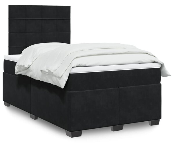 Box spring postel s matrací černá 120 x 190 cm samet 3290860