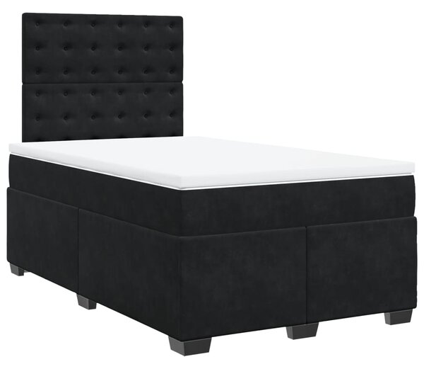 Box spring postel s matrací černá 120 x 190 cm samet 3290872