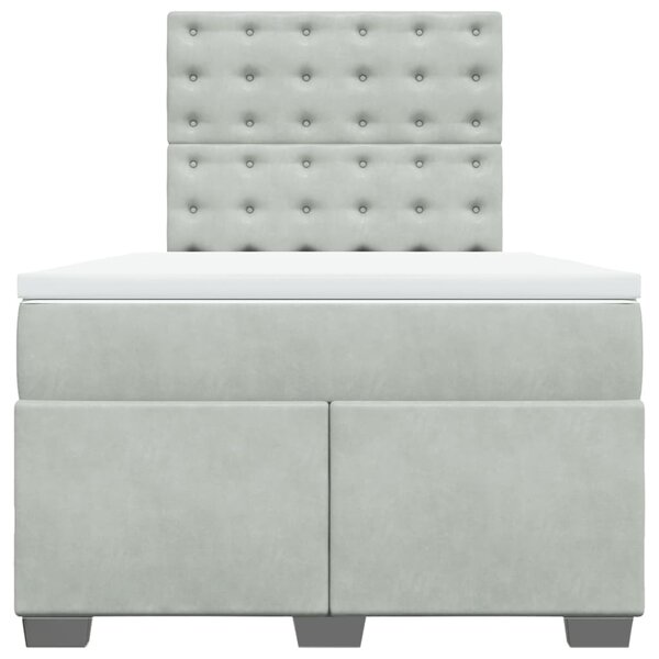 Box spring postel s matrací světle šedá 120x190 cm samet 3290870