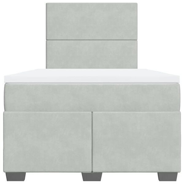 Box spring postel s matrací světle šedá 120 x 200 cm samet 3290876