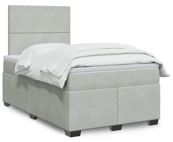 Box spring postel s matrací světle šedá 120 x 200 cm samet 3290876