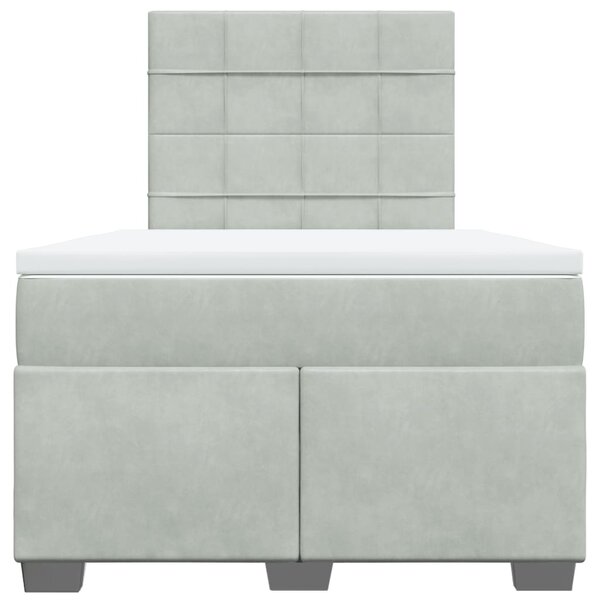 Box spring postel s matrací světle šedá 120 x 200 cm samet 3290882