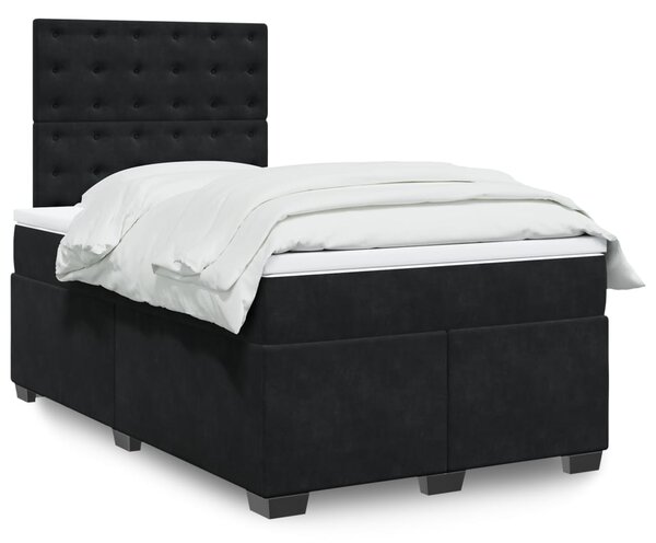 Box spring postel s matrací černá 120 x 190 cm samet 3290872