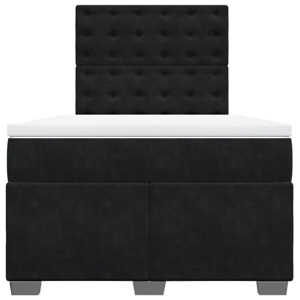 Box spring postel s matrací černá 120 x 190 cm samet 3290872