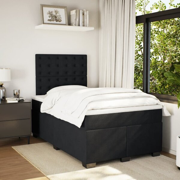 Box spring postel s matrací černá 120 x 190 cm samet 3290872