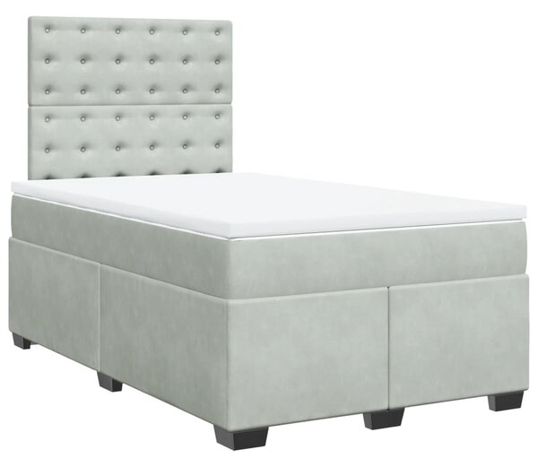 Box spring postel s matrací světle šedá 120x190 cm samet 3290870