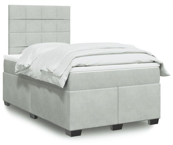 Box spring postel s matrací světle šedá 120 x 200 cm samet 3290882