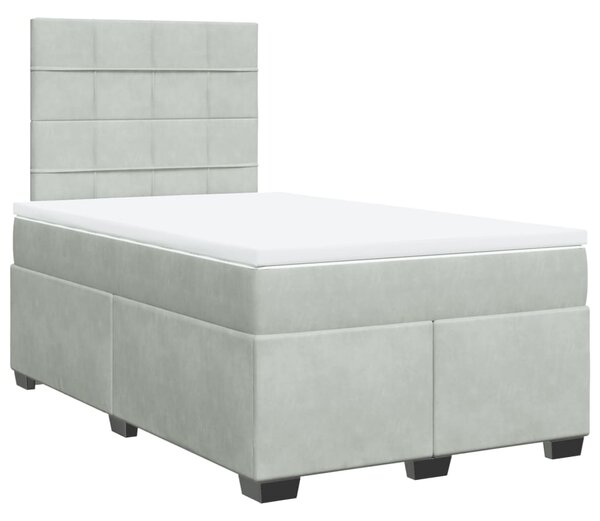 Box spring postel s matrací světle šedá 120 x 200 cm samet 3290882