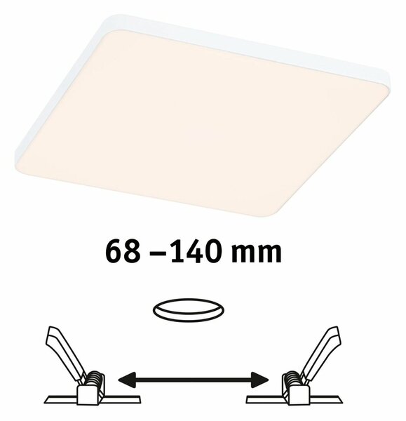 PAULMANN VariFit LED vestavné svítidlo Veluna Edge IP44 hranaté 160x160mm 3000K bílá