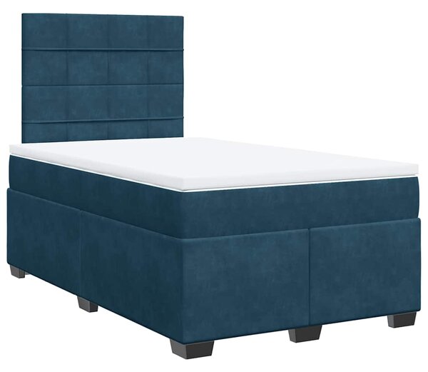 Box spring postel s matrací modrá 120 x 200 cm samet 3290886