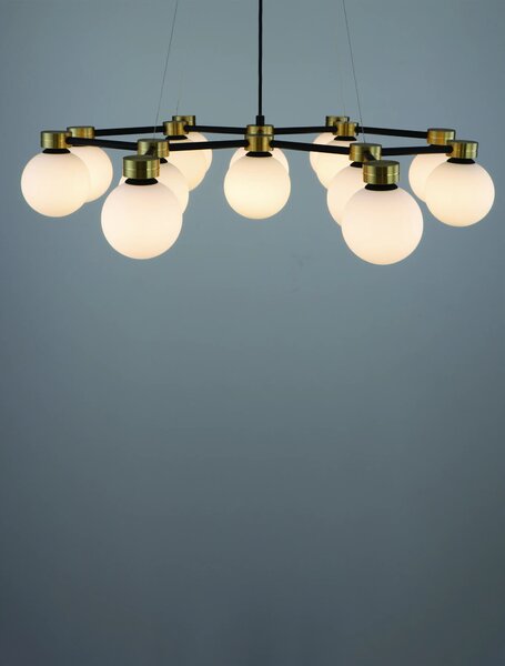 Satina zlato-černo-bílý moderní lustr Ovalino 143 – 73 x 50 x 120 cm