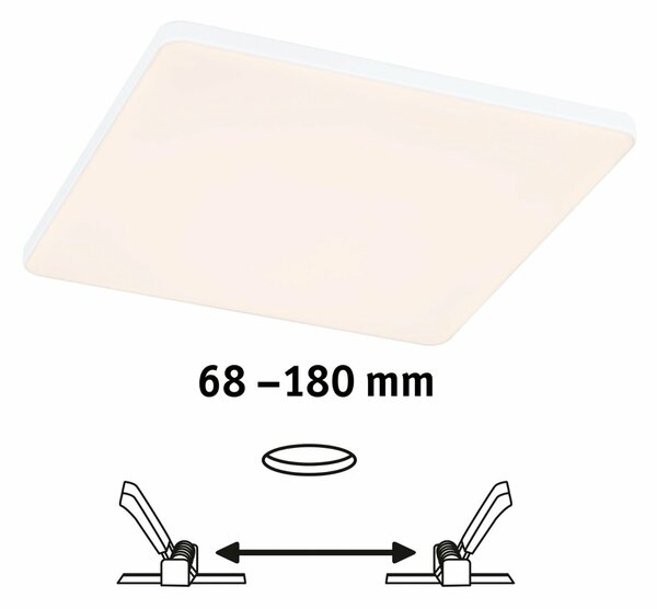 PAULMANN VariFit LED vestavné svítidlo Veluna Edge IP44 hranaté 200x200mm 3000K bílá stmívatelné