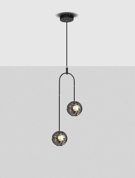 LED černo-zlaté moderní lustr Las 210