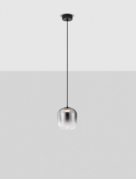LED černo-šedý designový lustr Aelia